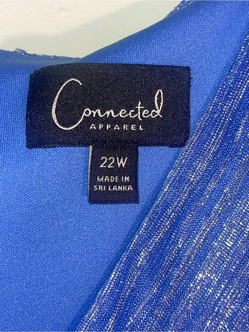 Connected Apparel, Metallic, v-neck, twist front dress. 22W GUC - Picture 9 of 10
